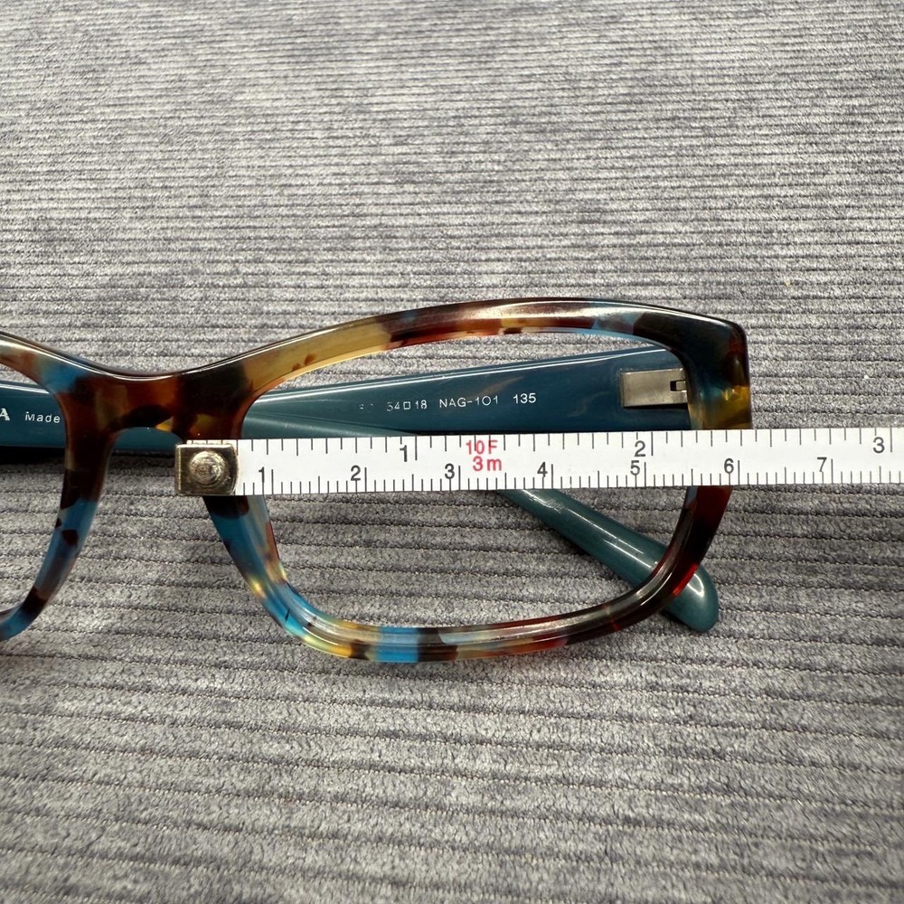 Prada NAG-1O1 Tortoise Teal Rectangular Eyeglasses Frames Italy BP30353232 - Picture 15 of 16
